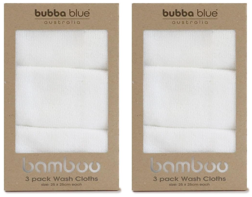 2 X Bubba Blue Bamboo Viscose/Cotton Baby Bath Face Towel Washers Super Sof