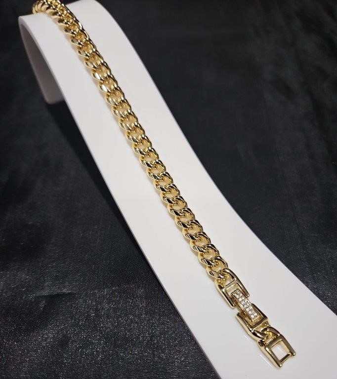 18K/Italy Yellow Gold Filled Bracelet -(stamped 18K/Italy)-Warranty Quality