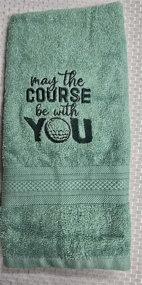 Golf Hand Towel Green, Embroided