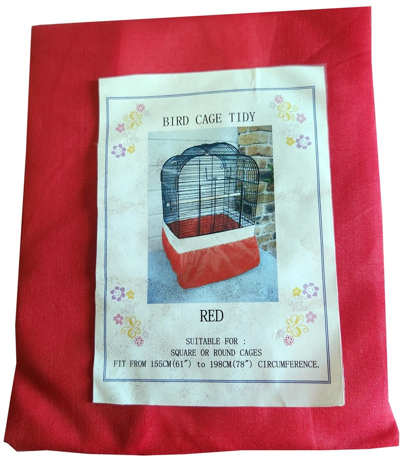 Bird Cage Tidy, Full Cover Seed Catcher, Small RED Size Range from 159CM