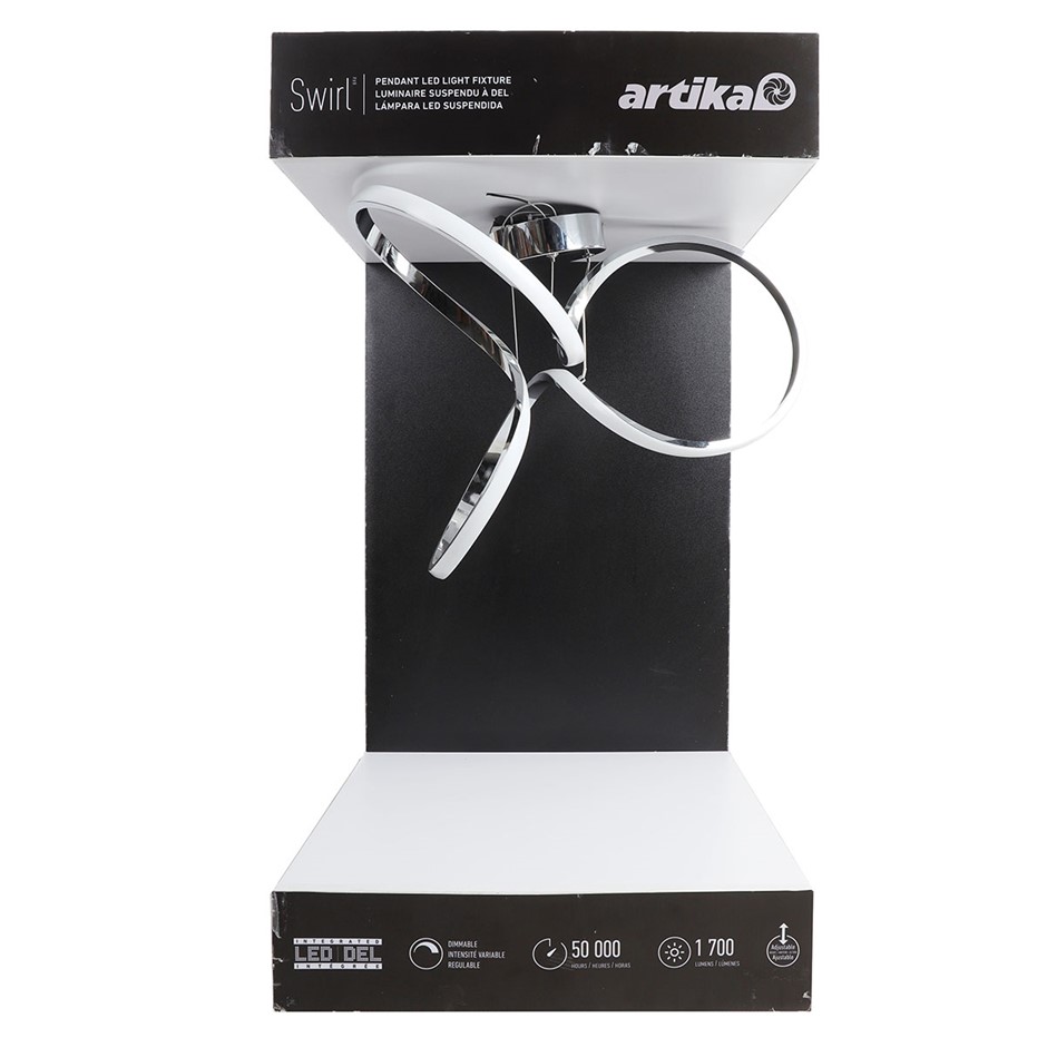 ARTIKA Swirl Pendant Light Fitting. NB: Slightly damaged box.