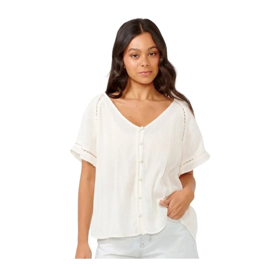 RIP CURL Women's Desert Dreams Free Top, Size XS, Off White. RRP: $79.99.