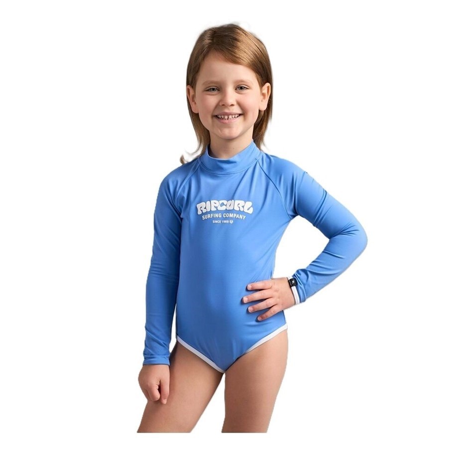 RIP CURL Girl's Surf Puff Long Sleeve Surf Suit, Size 3-4, Mid Blue. RRP: $