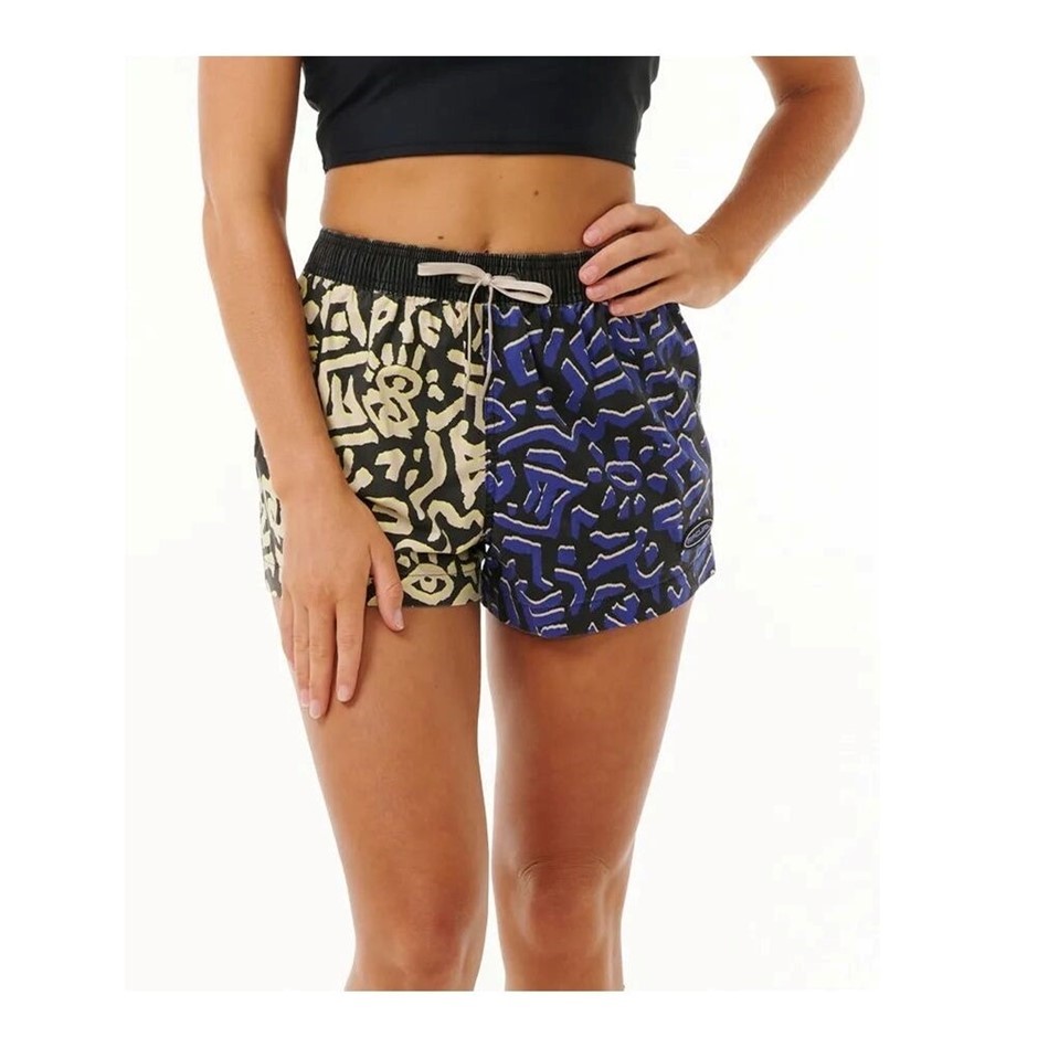 RIP CURL Women’s Search 3 Inch Volley Shorts, Size M, Washed Black. RRP: $6