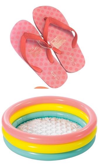 BUNDLE: Sunset Glow Baby Pool, 3-Ring W/Infl. Floor, Ages 1-3, Size 86cmx25