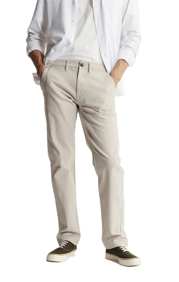JACHS Men's Stretch Bowie Fit Pant, Size 32x32, 98% Cotton, Stone.
