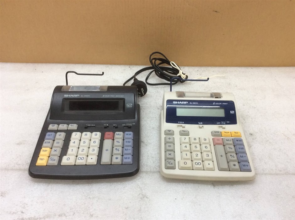 Sharp EL-1801C and EL-2902C Printing Calculators (Lot of 2)