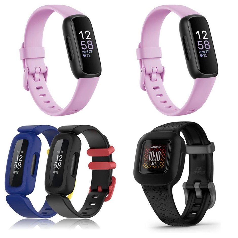 4 x Assorted Fitness Tracker. 2 x FITBIT Inspire 3. 1 x FITBIT Ace 3 Red. 1