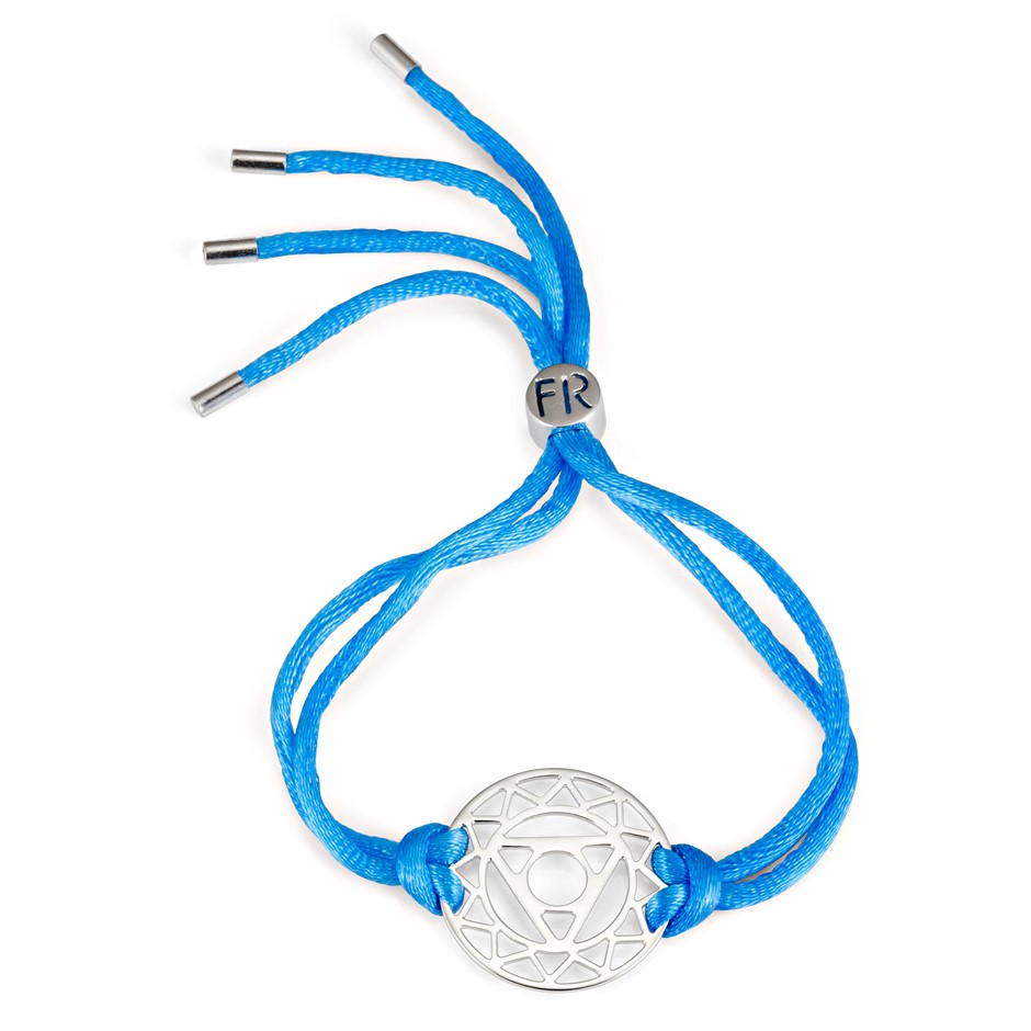 Solid 925 Sterling Silver & Gold Plated Chakra Bracelet - Throat Chakra