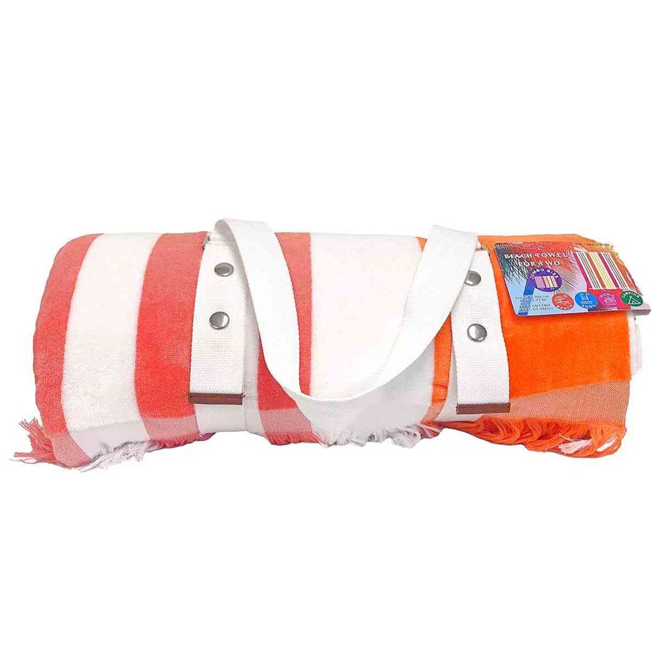 LOFT BY LOFTEX Beach Towel for Two Jumbo Sized Blanket Towel, Orange, 182cm