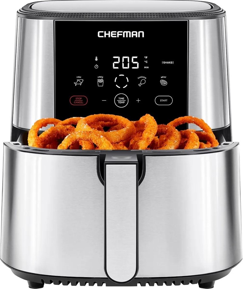 CHEFMAN TurboFry Touch Air Fryer, XL 7.5 Litre Family Size, 1800W Power, 4