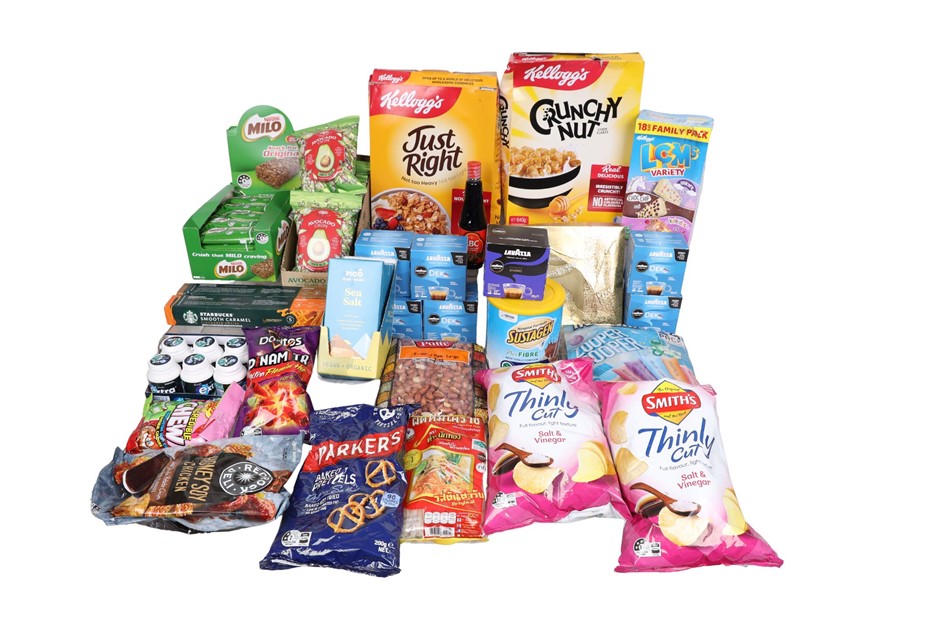 Assorted Grocery Food Products, Incl: KELLOGG'S, LAVAZZA & More. N.B: Damag