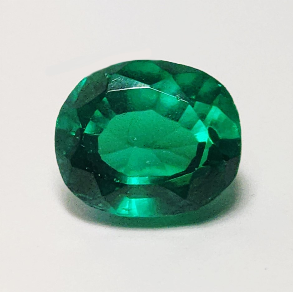 6.35ct Oval Lab Created Emerald Gemstone