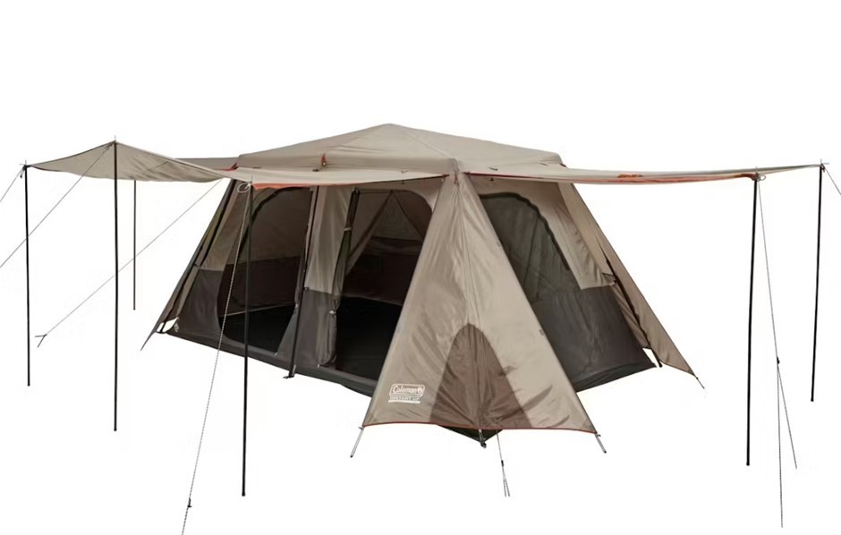 COLEMAN Instant Up 8 Person Tent with Side Entry. Large peaked awning, 4 en