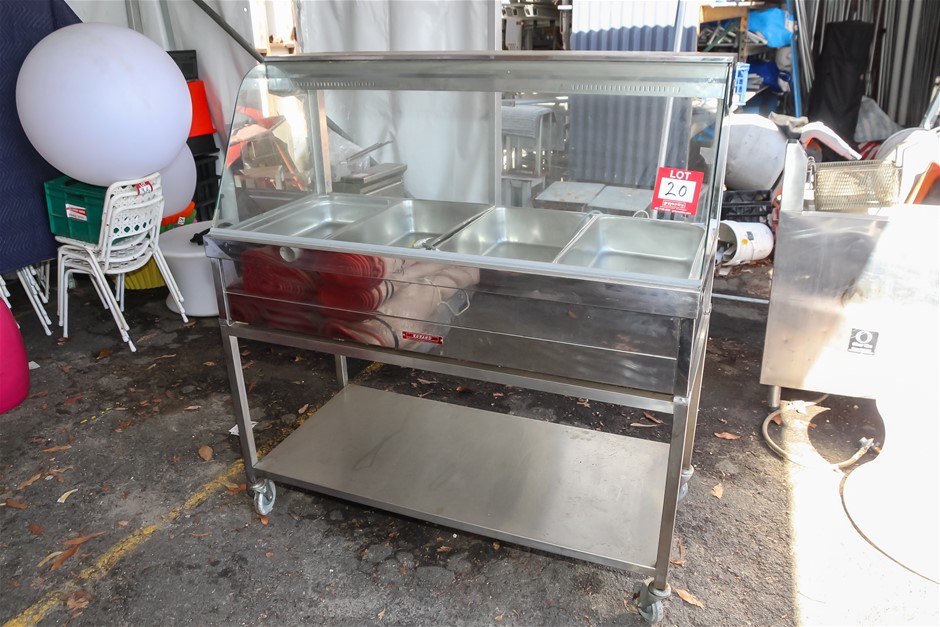 Roband C24 4 Bay Bain Marie with Mobile Stand & Under Shelf