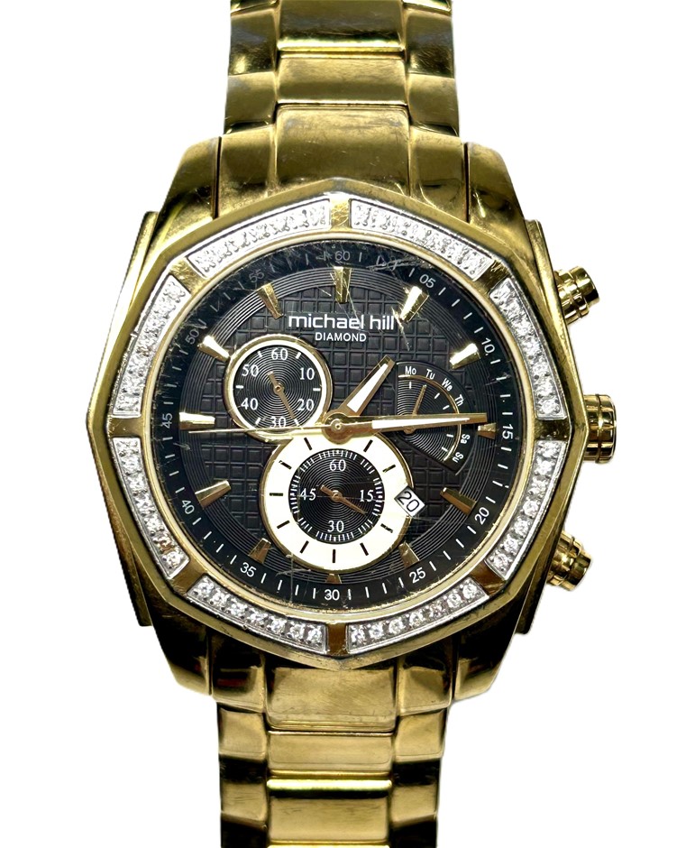 MICHAEL HILL Diamond Chronograph Watch, model 9573