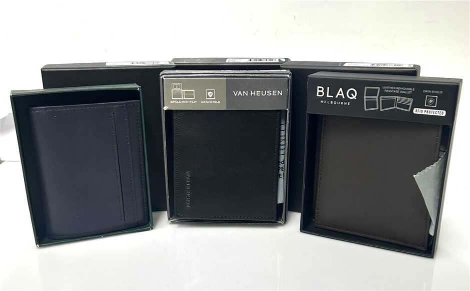 BLAQ Melbourne, Van Heusen & Marcs genuine leather wallets