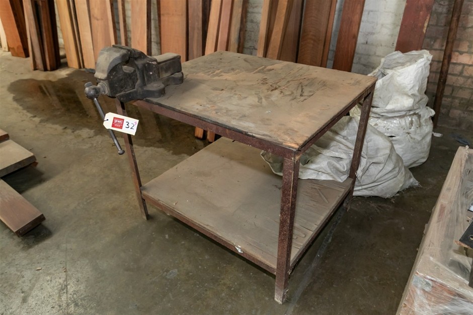 Work Table with Vice & Under Shelf