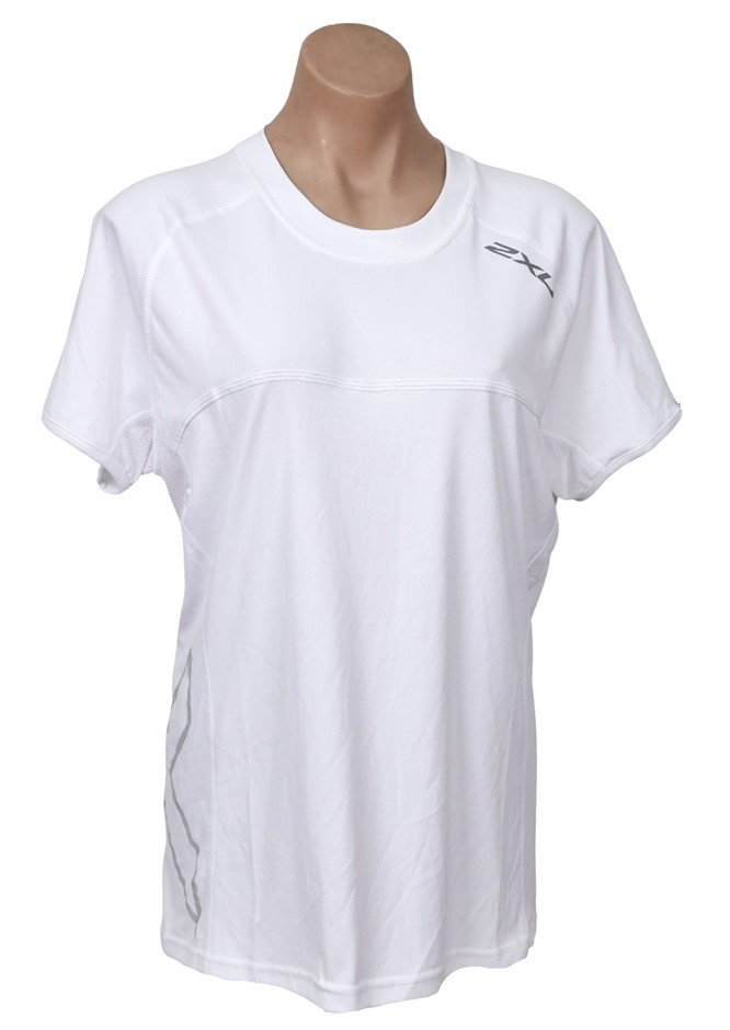 2 x 2XU Women's Sailing Short Sleeve Fibretech Tee, Size 2XL, White/Reflect