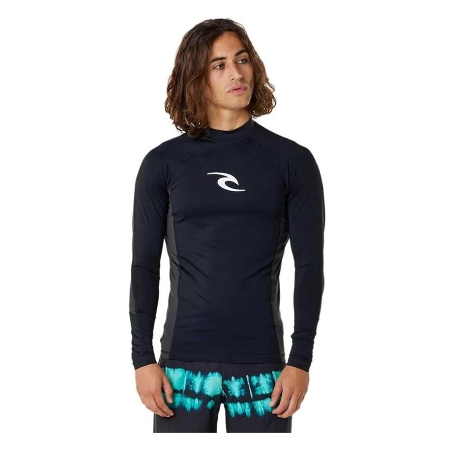 RIP CURL Men's Long Sleeve Sun Protection Rash Guard, Size 2XL, Black. RRP: