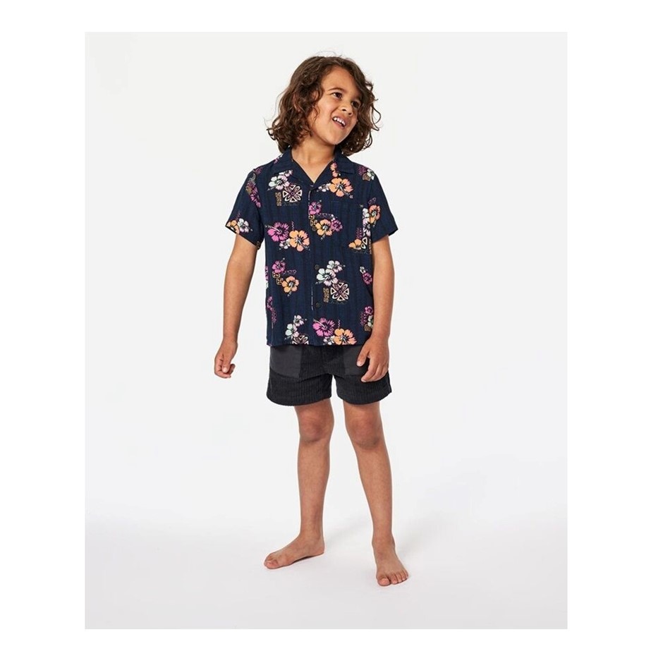 RIP CURL Boy's Hoffman Short Sleeve Shirt - Navy, Size 7-8. RRP: $59.99. B