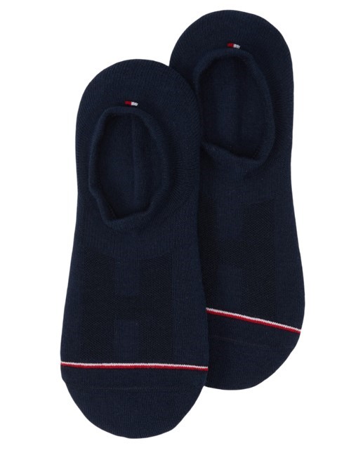 3 x TOMMY HILFIGER Men's Iconic Footie Socks, 2 Pairs (6 Pairs), Dark Navy,