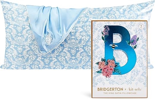 Bridgerton x Kitsch Satin Pillowcase King Size, Softer Than Real Silk Pillo