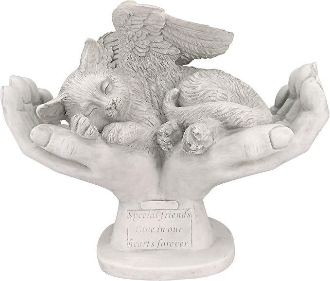 DESIGN TOSCANO in God's Hands Cat Memorial Statue
