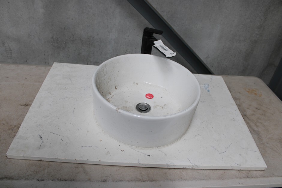 Bathroom Basin with Benchtop and Tap