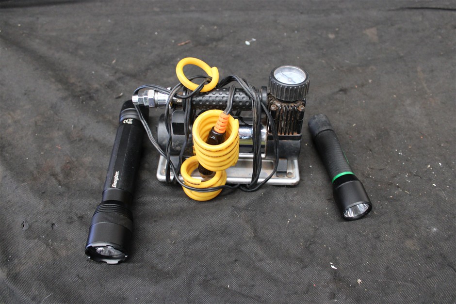 Thunder 12v Air Compressor and 2 x Torches