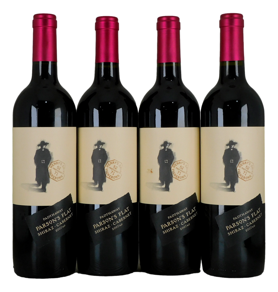 Padthaway Parson`s Flat Shiraz Cabernet 2007 (4x 750mL), SA.