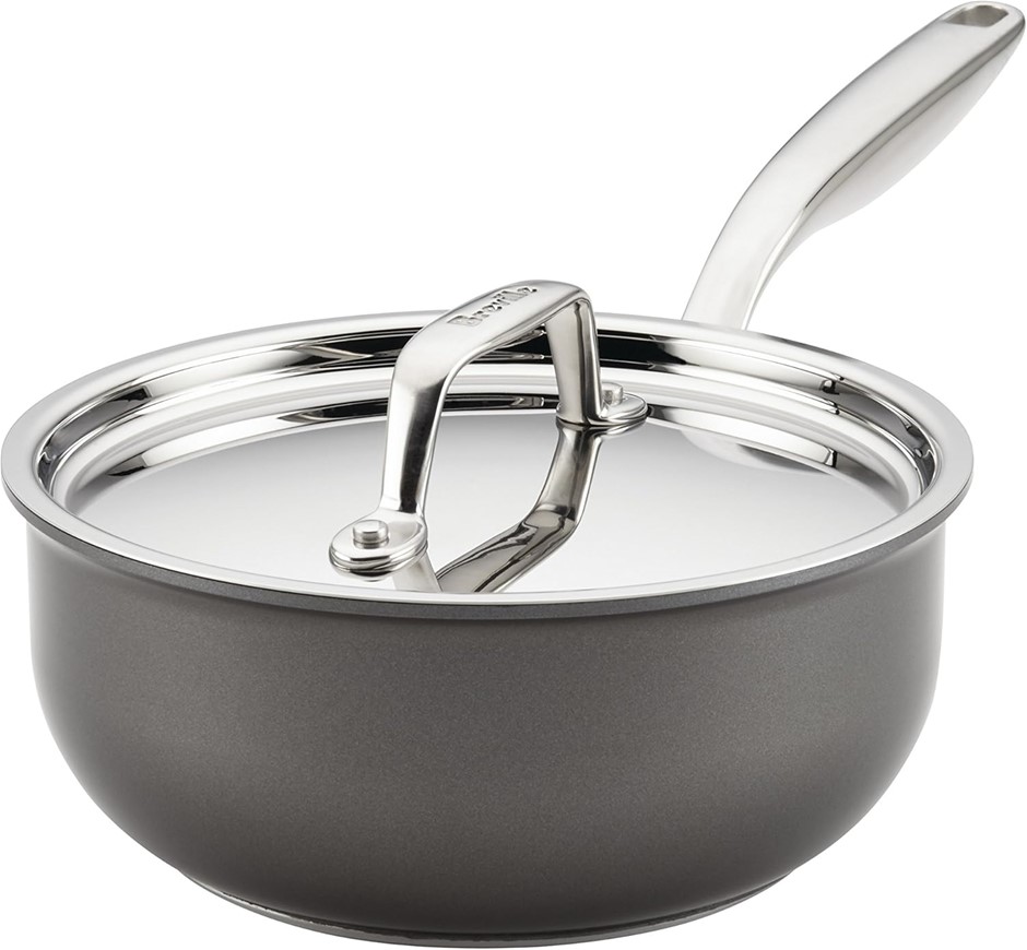 BREVILLE Thermal Pro Hard-Anodized Nonstick, 2.4L, Covered Saucier, Medium,