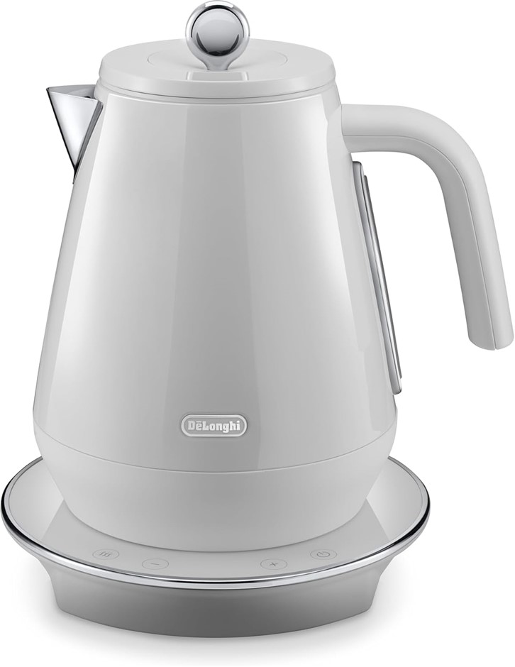 DE'LONGHI Eclettica SpecialTea Kettle KBY2011.W, 9 Adjustable Temperatures,