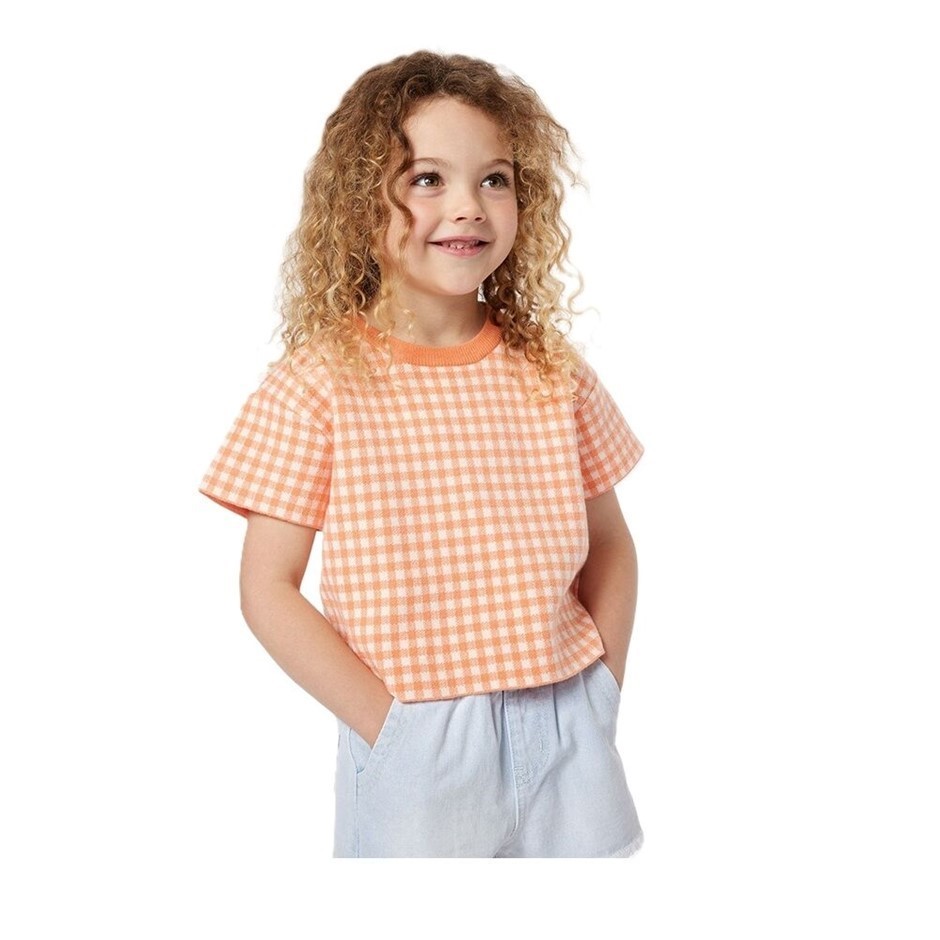 RIP CURL Girl's Sunkissed Dreams Crop Tee - Orange, Size 3-4. RRP: $39.99.