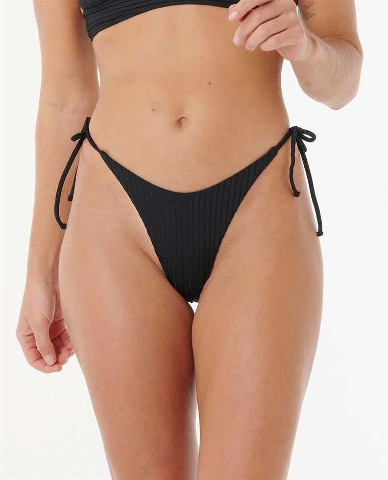 RIP CURL Women's Premium Surf Bare Coverage Bikini Bottom, Size XL, Black.