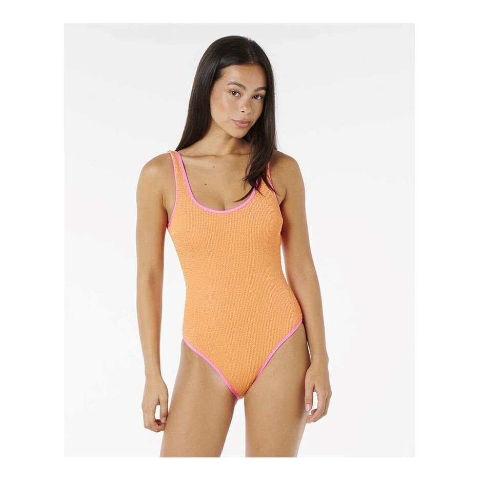RIP CURL Women's Sunny Side One Piece Swimsuit - Orange, Size M. RRP: 129.9