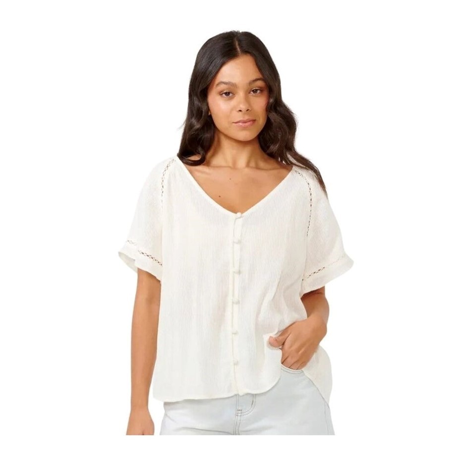 RIP CURL Women's Desert Dreams Free Top, Size S, Off White. RRP: $79.99.  B