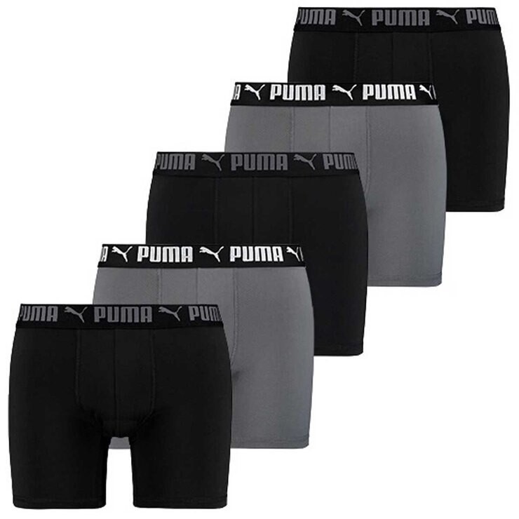 PUMA Sport Luxe Boxer 5 Pack Black Combo XL