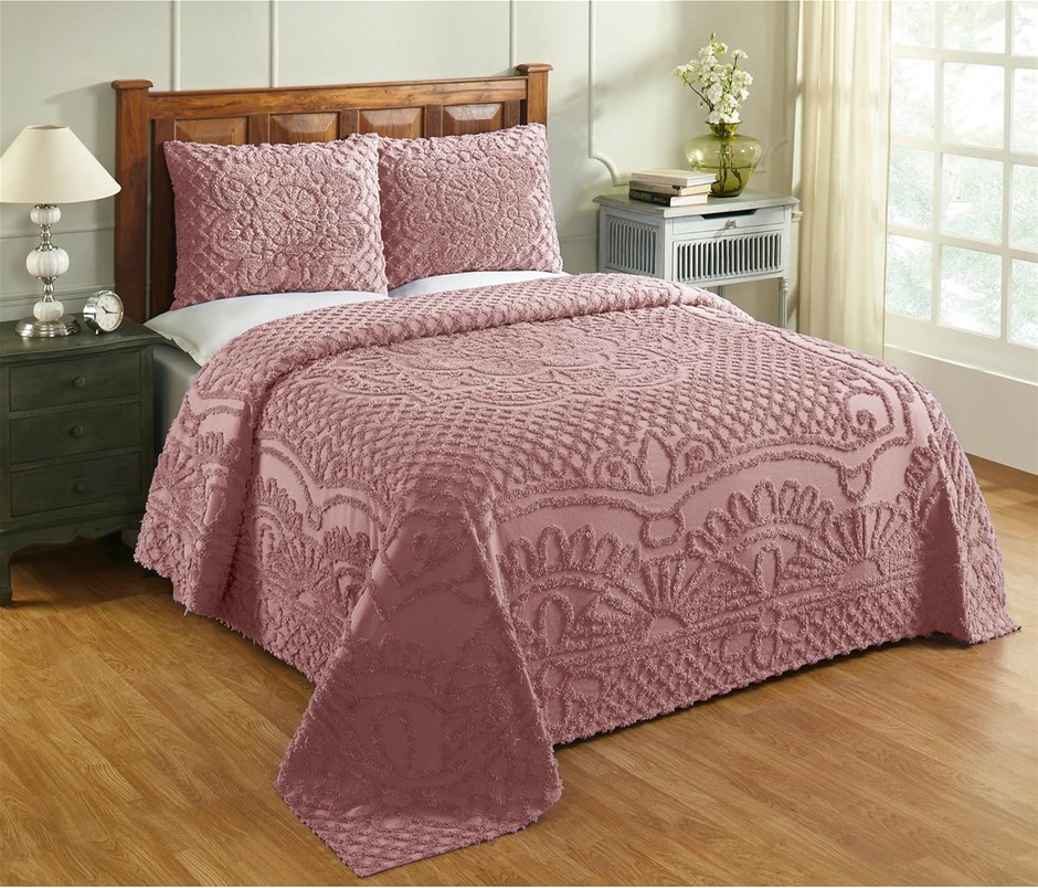 Better Trends/Pan Overseas Trevor Bedspread, BSTRTWBL, Pink, 102" x 110"/Qu