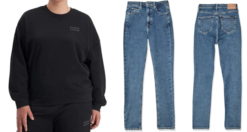 BUNDLE: Bonds Women's Essentials Move Pullover, Black, Small X CALVIN KLEIN