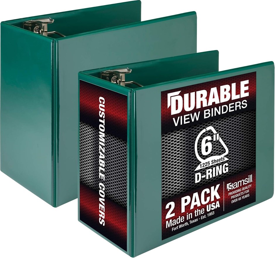 Samsill Durable Binder, Made in The USA, Locking D Ring Binder, Customizabl