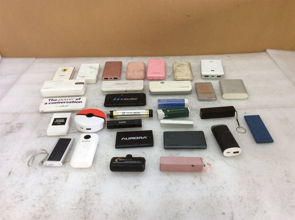 Mixed Brand Portable Power Banks (Lot of 30)