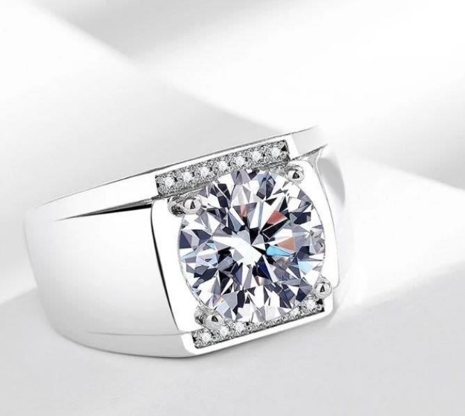 5.0ct white stones 925 Sterling Silver Ring (s925)-Adjustable