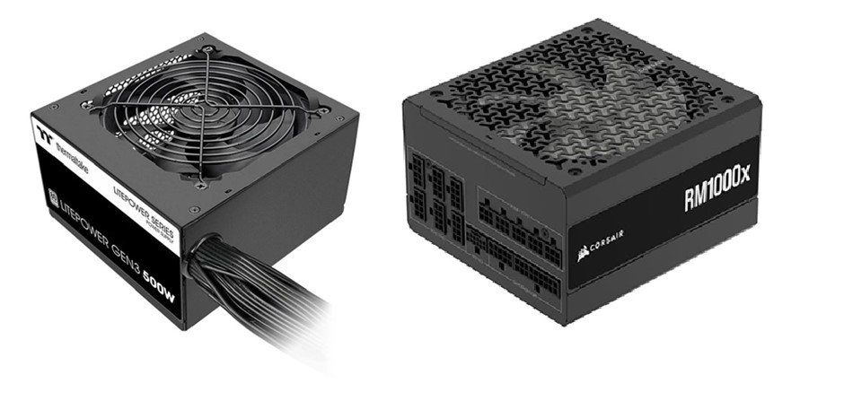 2 x Assorted Power Supply Units. 1 x CORSAIR RM1000x Fully Modular Low-Nois