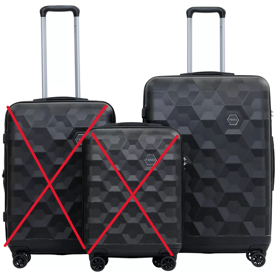 TOSCA Bahamas Luggage, Large: 74cm, Black. PC: 071. NB: Has been used, Has