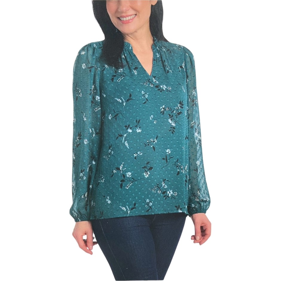 2 x HILARY RADLEY Women's Blouse, Size 2XL, Deep Teal Combo. Buyers Note -