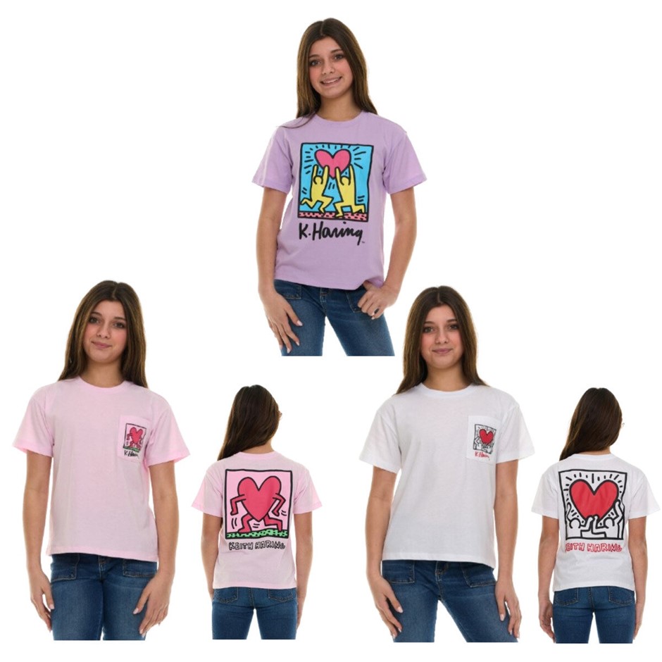 3-Pack KEITH HARING Youth Tees, Size M (10/12), Lavender Combo. NB: 1x tee