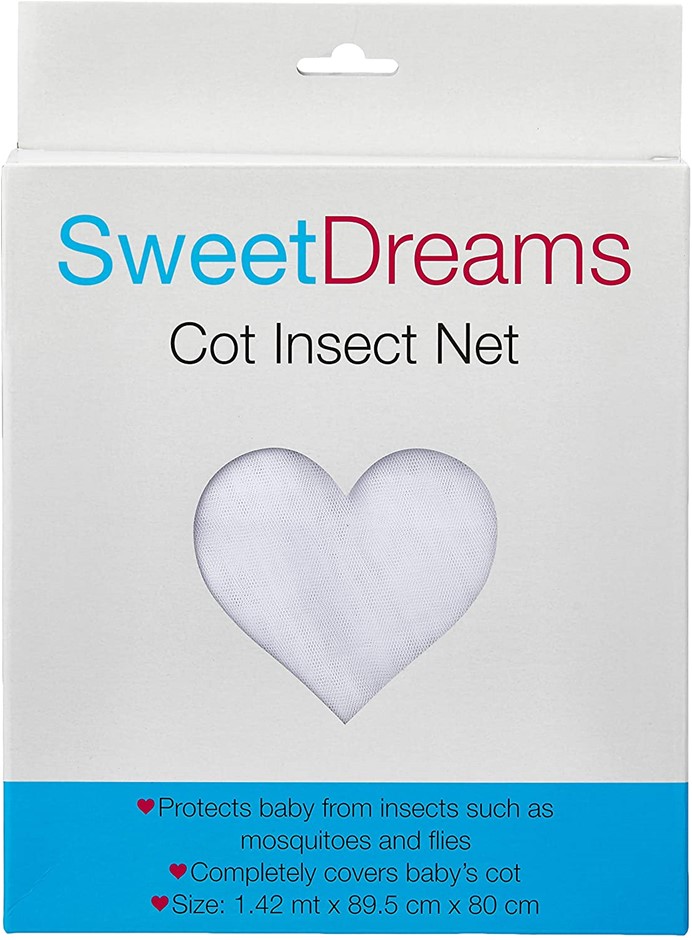 SWEET DREAMS Cot Insect Net, White.Protects baby from insects such as mosqu