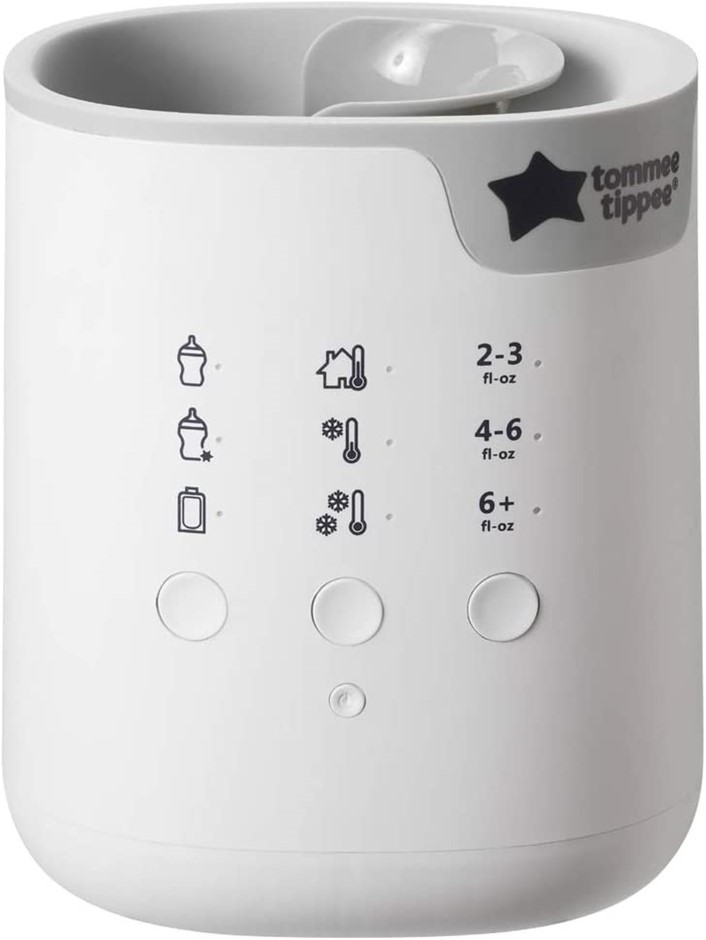 TOMMEE TIPPEE Pouch and Bottle Warmer, White/ Black. NB: Powers on, no furt