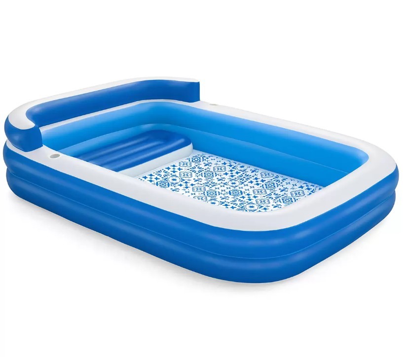 H2OGO! Inflatable Family Lounge Pool, 305 x 218 x 69cm, 1280L Water Capacit